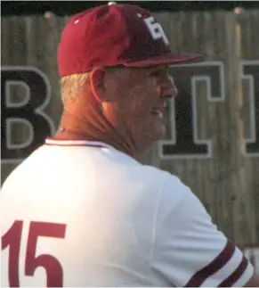  ?? (Photo by Danny P. Smith, SDN) ?? East Webster head baseball coach Wes Johnson looks toward home plate during a game last season.