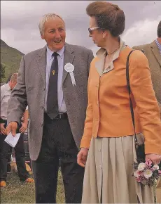  ??  ?? George with Princess Anne when she visited the Arran farmers’ show in 2011.