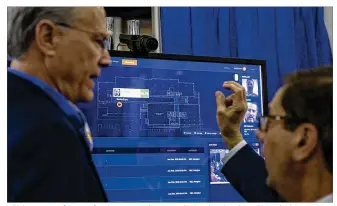  ?? PHOTOS BY NICK WAGNER / AMERICAN-STATESMAN ?? NEC Corporatio­n of America facial recognitio­n devices are displayed Wednesday at the Border Security Expo in San Antonio. In a pilot program, U.S. Customs and Border Protection will digitally scan faces of occupants in moving vehicles at the Anzalduas...