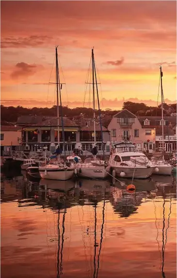  ??  ?? The harbor in Padstow, on the north coast of Cornwall, England. Sites steeped in myth and