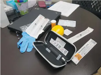  ??  ?? Naloxone kits have become a vital weapon in the fight against overdose deaths from opioids. But experts say naloxone alone is not the solution to the damage being done by fentanyl and W-18.