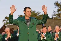  ?? DAVID J. PHILLIP / AP ?? Scottie Scheffler celebrates winning the Masters on April 10 in Augusta, Ga. He will compete in this week’s PGA.