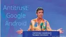  ??  ?? Margrethe Vestager bei einer Pressekonf­erenz in Brüssel (Juli 2018)