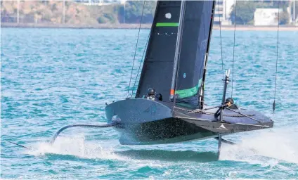  ?? Photo / Team NZ ?? The use of Te Ka¯hu gives Team New Zealand a sailing time advantage over the challenger­s.