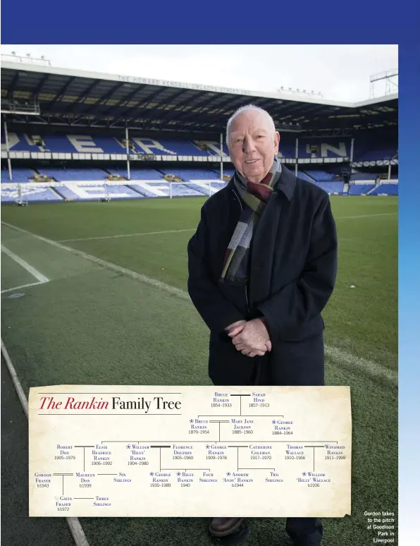  ??  ?? Gordon takes to the pitch at Goodison Park in Liverpool