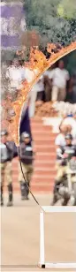  ??  ?? CISF lady commando giving a demo at passing out parade in Chennai