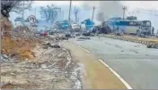 ?? PTI ?? ■
The site of the Pulwama attack in 2019.