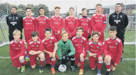  ?? Orton Rangers Under 13s are pictured before their 2-0 win over March Town Athletic. From the left they are, back, Paul Ambler, Ryan Hanks, Tony Thamickal, Dylan Ilett, Alex Driscoll, Aidan Palmer, Harry Benstead, Patrick Dooner, front, Ben Kolakowski, Alf ??