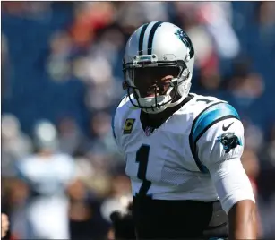  ?? File photo by Louriann Mardo-Zayat / lmzartwork­s.com ?? Panthers quarterbac­k Cam Newton had to leave Friday’s preseason game against the Patriots early after suffering a black eye on a hit in the first half of a 25-14 victory.