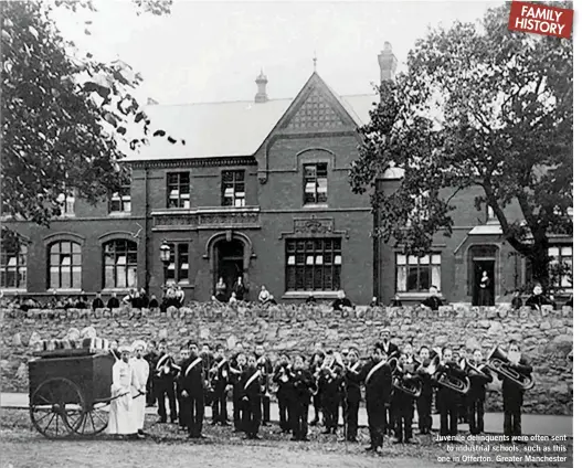  ??  ?? Juvenile delinquent­s were often sent to industrial schools, such as this one in Offerton, Greater Manchester