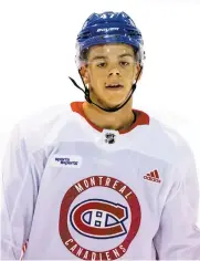  ?? PHOTO D’ARCHIVES, AGENCE QMI ?? Jesperi Kotkaniemi a participé au camp de perfection­nement du Canadien de Montréal le mois dernier.