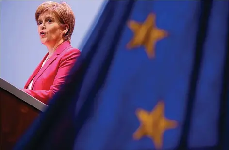  ??  ?? Scotland’s First Minister Nicola Sturgeon has criticised the BBC for considerin­g a debate on Brexit without a pro-Remain voice