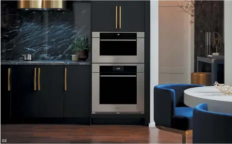  ??  ?? 02 02 The elegant, durable ovens are made from highqualit­y glass and stainless steel.