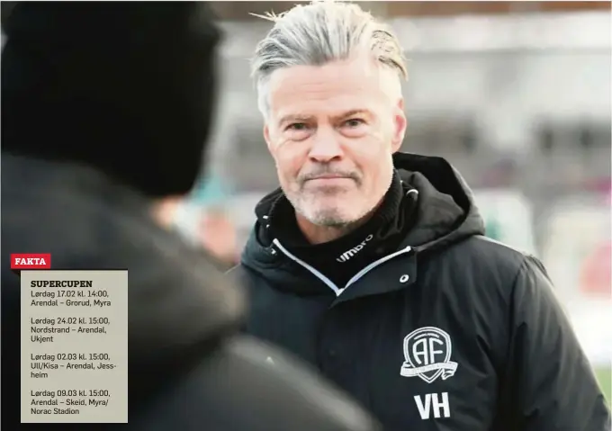  ?? FOTO: MARIUS GUNDERSEN ?? UTVIKLING: Vegard Hansen er tydelig på at han ser utvikling i sitt lag gjennom vinterens tre første treningska­mper.