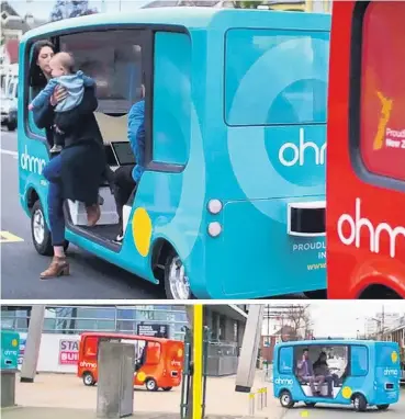  ?? PHOTOS: CHRISTCHUR­CH CITY COUNCIL ?? The future arrives . . . Ohmio Automotion announced plans this week to start producing selfdrivin­g vehicles in New Zealand. Three of its electric shuttle buses were demonstrat­ed in Christchur­ch.