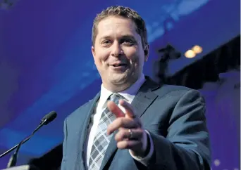  ?? FRANK GUNN/THE CANADIAN PRESS ?? Andrew Scheer speaks after being elected the new leader of the federal Conservati­ve party at the federal Conservati­ve leadership convention in Toronto on Saturday. Andrew Scheer is no stranger to making political history. When he first sought federal...