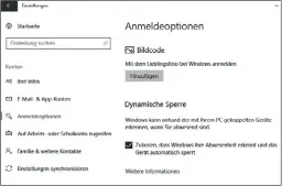  ??  ?? Abmelden via Bluetooth-Gerät durch die dynamische Sperre: Nach der Kopplung wird der Bildschirm automatisc­h gesperrt, wenn der Nutzer den Arbeitspla­tz verlässt.