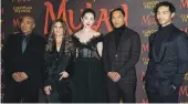  ?? GETTY IMAGES ?? Ron Yuan, Niki Caro, Liu Yifei, Jason Scott Lee and Yoson An attend the Mulan European premiere in London 2020.