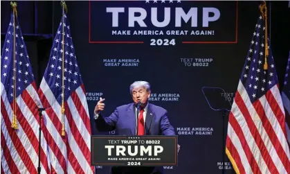  ?? Photograph: Kamil Krzaczyńsk­i/AFP/ Getty Images ?? Donald Trump speaks about education policy at the Adler Theatre in Davenport, Iowa, on Monday.