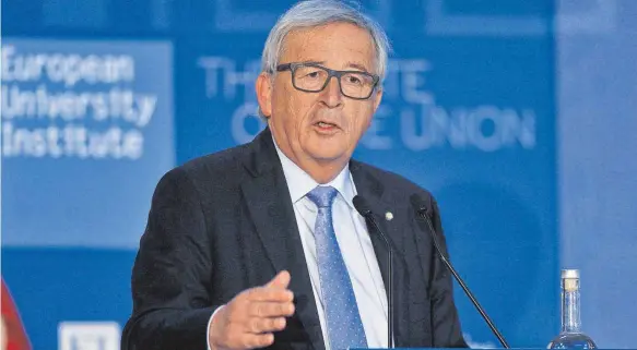  ?? FOTO: IMAGO ?? Ein Europäer unterwegs – Juncker vor wenigen Tagen in Florenz.