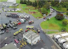  ?? NZ URBAN SEARCH & RESCUE ?? An aerial photograph of the scene taken from a drone.