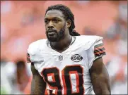  ?? ASSOCIATED PRESS ?? Browns defensive end Jadeveon Clowney is dealing with ankle, knee and hip issues, according to the injury report, but was back at practice Friday.