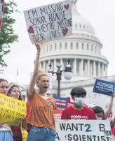  ?? ?? Activists demand action on gun safety laws outside in Washington, D.C., U.S., May 26, 2022.