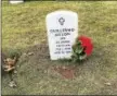  ?? JENNIFER KAYLIN / FOR THE REGISTER ?? The gravestone of Guillermo Aillon at the State Veterans Cemetery.