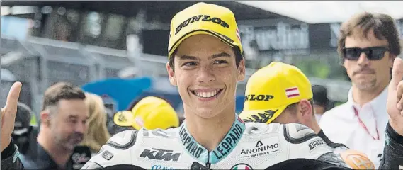  ??  ?? El Red Bull Ring vio el 14 de agosto de 2016 como Joan Mir estrenaba su palmarés con un triunfo desde la pole rompiendo una racha de 14 carreras sin que ganase un ‘poleman’ en Moto3