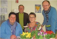  ?? FOTO: MH ?? Im Parkinson-Kompetenz-Zentrum in Dudweiler (von links): Susanne Burger, Martin Erbelding, Marita Scheidt und Theo Schwarz.