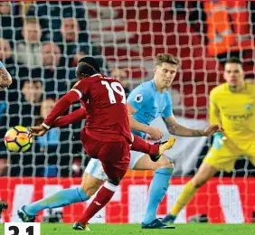  ?? PROPAGANDA ?? Unstoppabl­e: Mane drives into the top corner