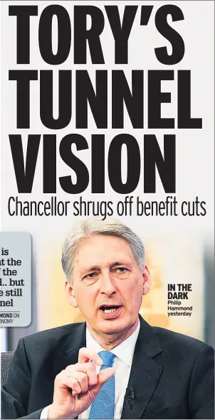  ??  ?? IN THE DARK Philip Hammond yesterday