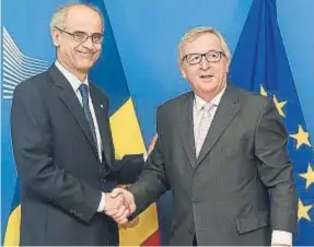  ??  ?? Juncker y Martí durante el último encuentro mantenido.