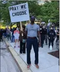  ?? SUBMITTED ?? Brandon Towns of Mentor-onthe-Lake is shown here May 30 in Cleveland protesting the death of George Floyd.