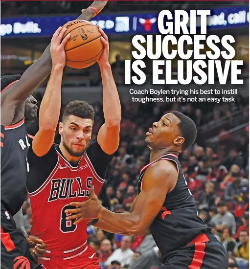  ?? STACY REVERE/GETTY IMAGES ?? Bulls guard Zach LaVine isn’t exactly known for his gritty play. Coach Jim Boylen would like to see his players get a little more physical.