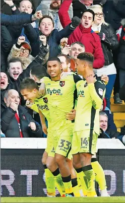  ??  ?? ON FIRE: David Wheeler celebrates his goal