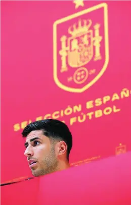  ?? EFE ?? Marco Asensio, en su comparecen­cia ante la Prensa