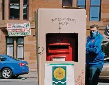  ??  ?? Around 40 locals lined the streets to call for more to be done to tackle rubbish in Govanhill; left, Susan Aitken