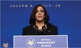  ?? Photograph: Chip Somodevill­a/Getty Images ?? The vice-president-elect, Kamala Harris. She and her team reportedly had control over her clothes, hair and makeup for the shoot.