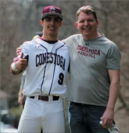  ?? PHOTO PROVIDED ?? Conestoga senior Josh Merrill poses for a picture with his dad Andrew. Merrill will head to Penn State in the fall.