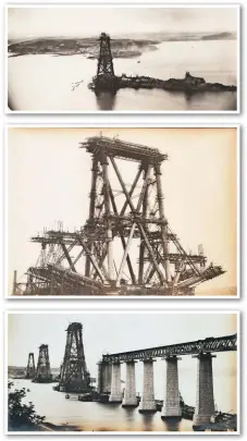  ??  ?? The Forth Bridge takes shape during constructi­on between 1882-90.