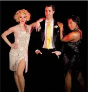  ?? Special to the Democrat-Gazette/CHRIS CRANFORD ?? Adriana Milbrath as Roxie Hart, Daisy Hobbs as Velma Kelly and Christophe­r Johnstone as Billy Flynn star in Chicago at the Arkansas Repertory Theatre.