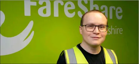  ?? PD091469 ?? FOOD FOR THOUGHT: FareShare’s head of developmen­t, Jonathan Williams, celebrates the charity’s Proud of Barnsley award nomination. Picture: Shaun Colborn.