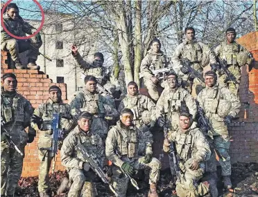  ??  ?? Jeremaia Tovoka (circled), with fellow Fijian recruits during training in England