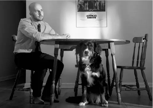  ?? Tyler Anderson / National Post ?? Alfredo Petrone adores his 1-year-old Bernese Mountain dog, Lucy. “I talk to her all the time,” says the fourth-year student of Toronto’s Canadian Memorial Chiropract­ic College. He even explained the rules of soccer to her during the World Cup.