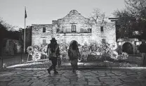  ?? Robin Jerstad / Contributo­r file photo ?? A “Dawn at the Alamo” ceremony is held last month. The plaza renovation plan has been in developmen­t for seven years.