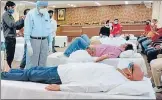  ?? HT ?? Congress members donated blood at IMA, Varanasi on the occasion of Ram Navami.