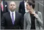  ?? MARY ALTAFFER — THE ASSOCIATED
PRESS ?? Adam Skelos, a codefendan­t with his father and former New York State Senate leader Dean Skelos leaves Federal Court, Friday in New York.