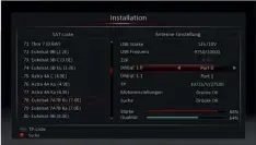 ??  ?? Diese Menüoberfl­äche eines anderen Sat-receivers zeigt, dass die Einstellun­gen in den Zeilen für DISEQC 1.0 und 1.1 identisch sind