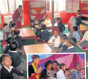  ?? Children in Nepal celebrate the opening of their school libraries ??